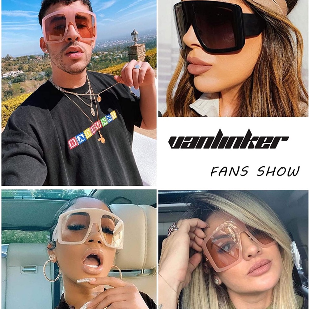 Oversized Cream Sunglasses for Women